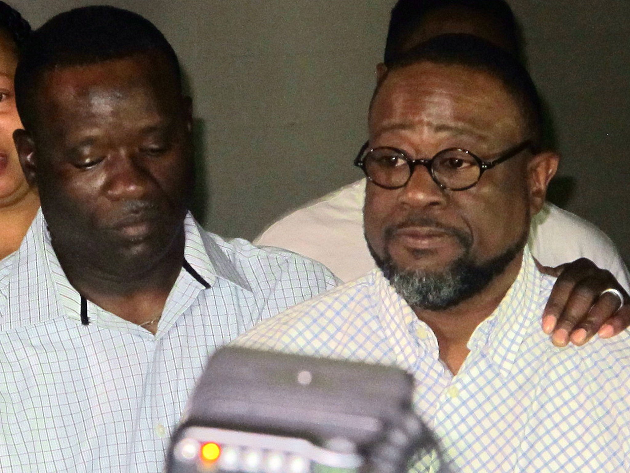 Brothers of Walter Scott, Rodney Scott Anthony Scott appear at a news conference in Charleston after the shooting