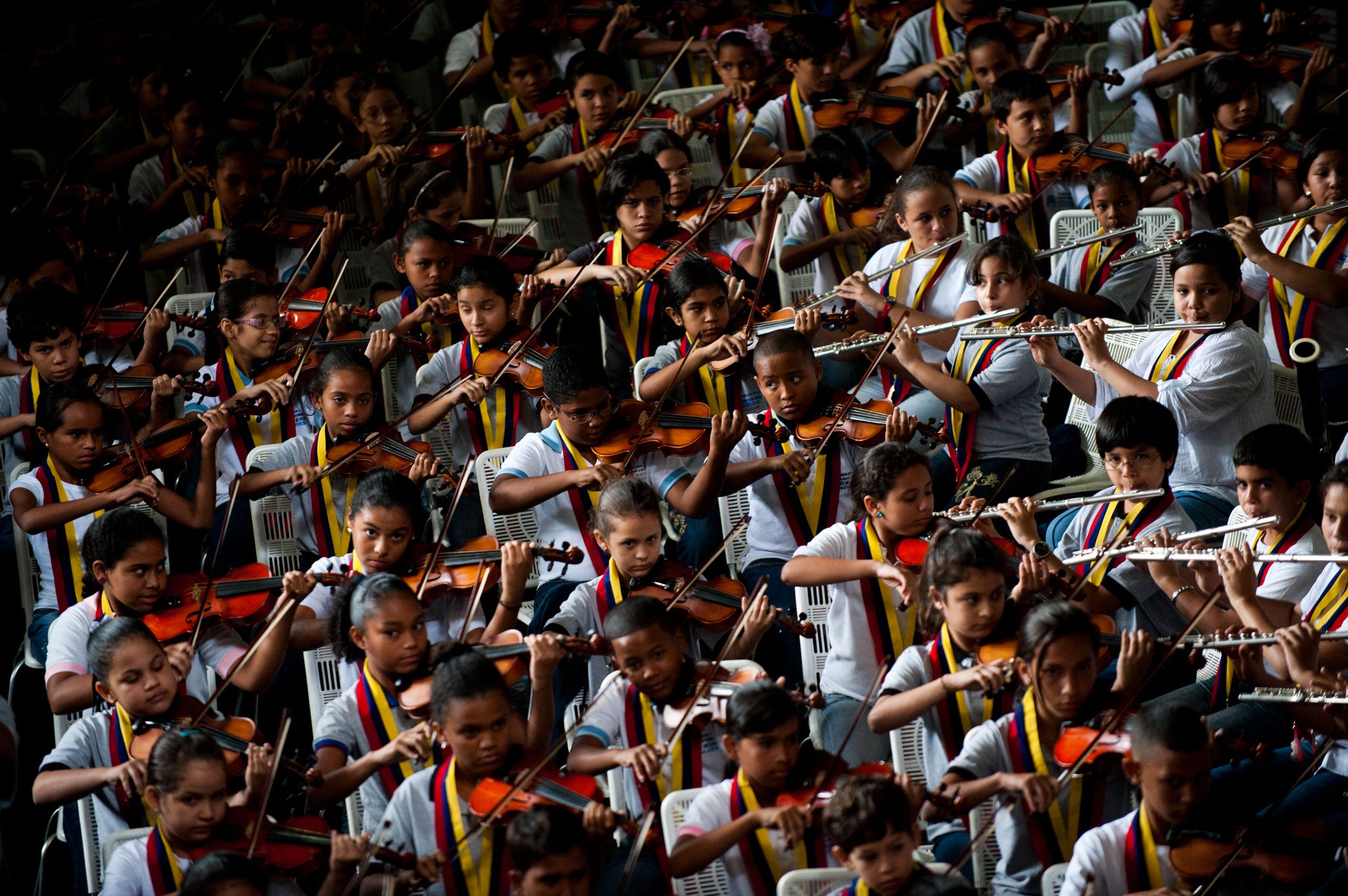 The Simón Bolívar Symphony Orchestra plays in Caracas in 2012 (AFP/Getty)