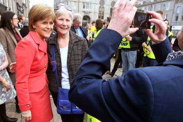 Nicola Sturgeon on the election campaign trail in Aberdeen city centre