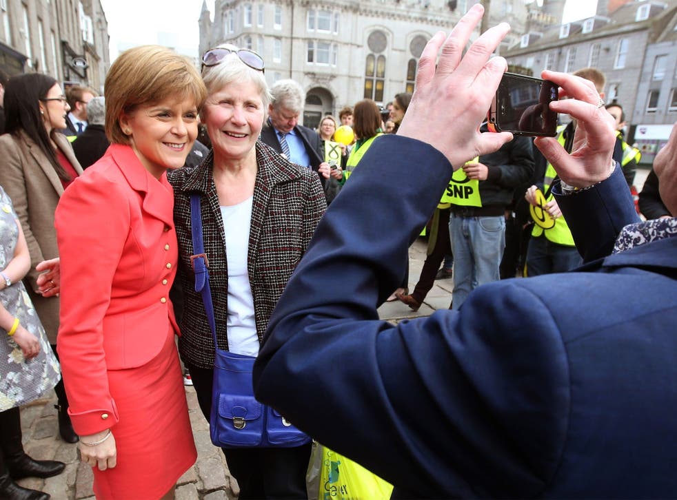 Nicola Sturgeon on the election campaign trail in Aberdeen city centre