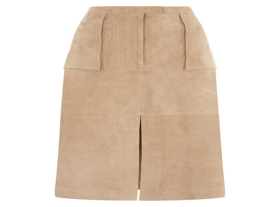 Sand-coloured, panelled skirt from Jaeger, £350