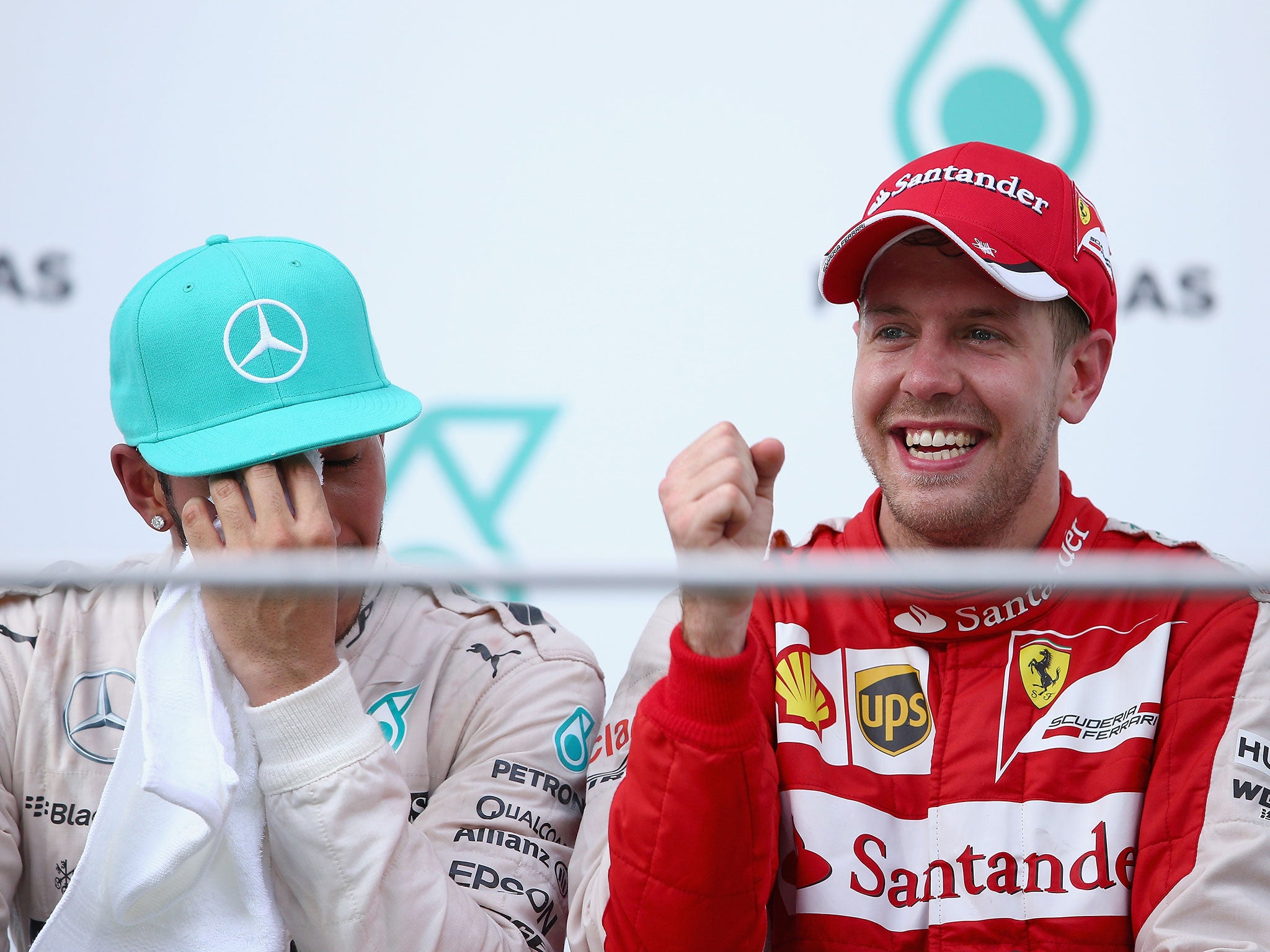 Hamilton finished second to Vettel in Malaysia