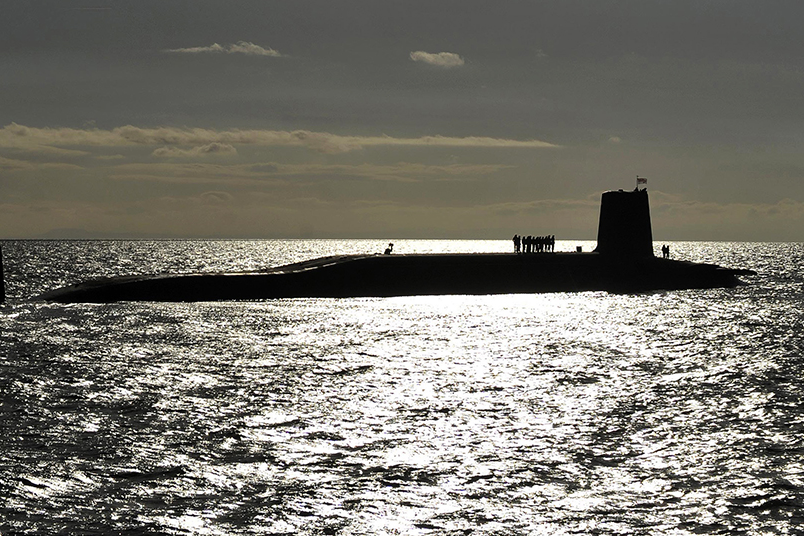 A Vanguard-class nuclear submarine used in the Trident weapons system