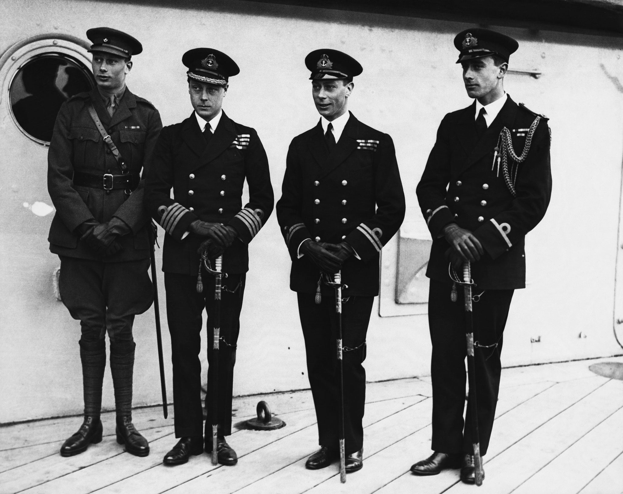 Squabbles: Henry, Duke of Gloucester; Edward, Prince of Wales (the future King Edward VIII), Albert, Duke of York (the future King George VI); and Lord Mountbatten