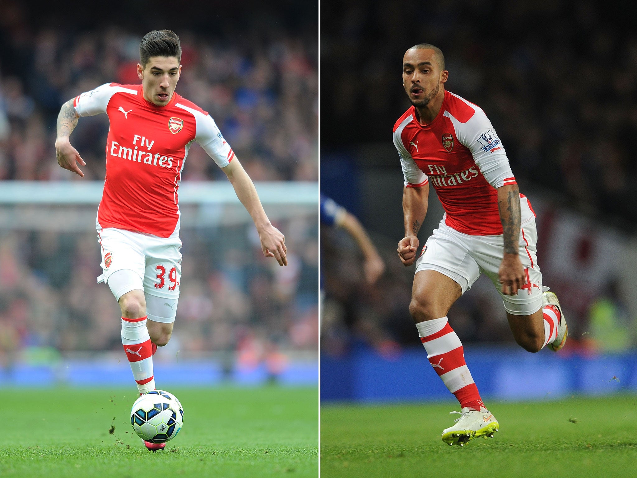 Hector Bellerin (left) and Theo Walcott (right)