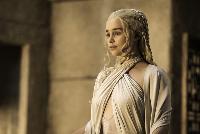 Emilia Clarke as Daenerys on Game of Thrones