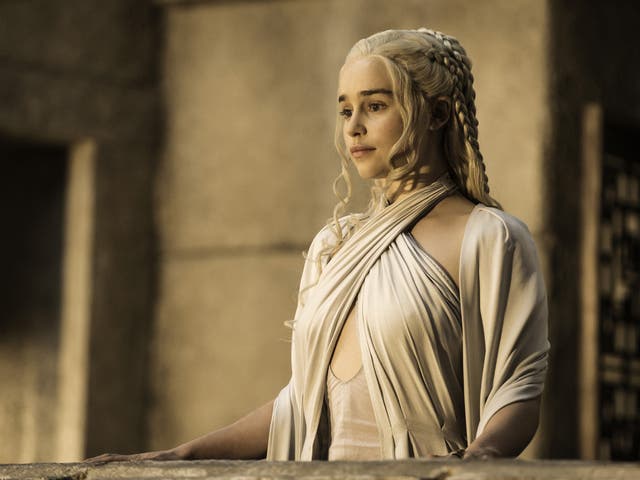 Emilia Clarke as Daenerys on Game of Thrones