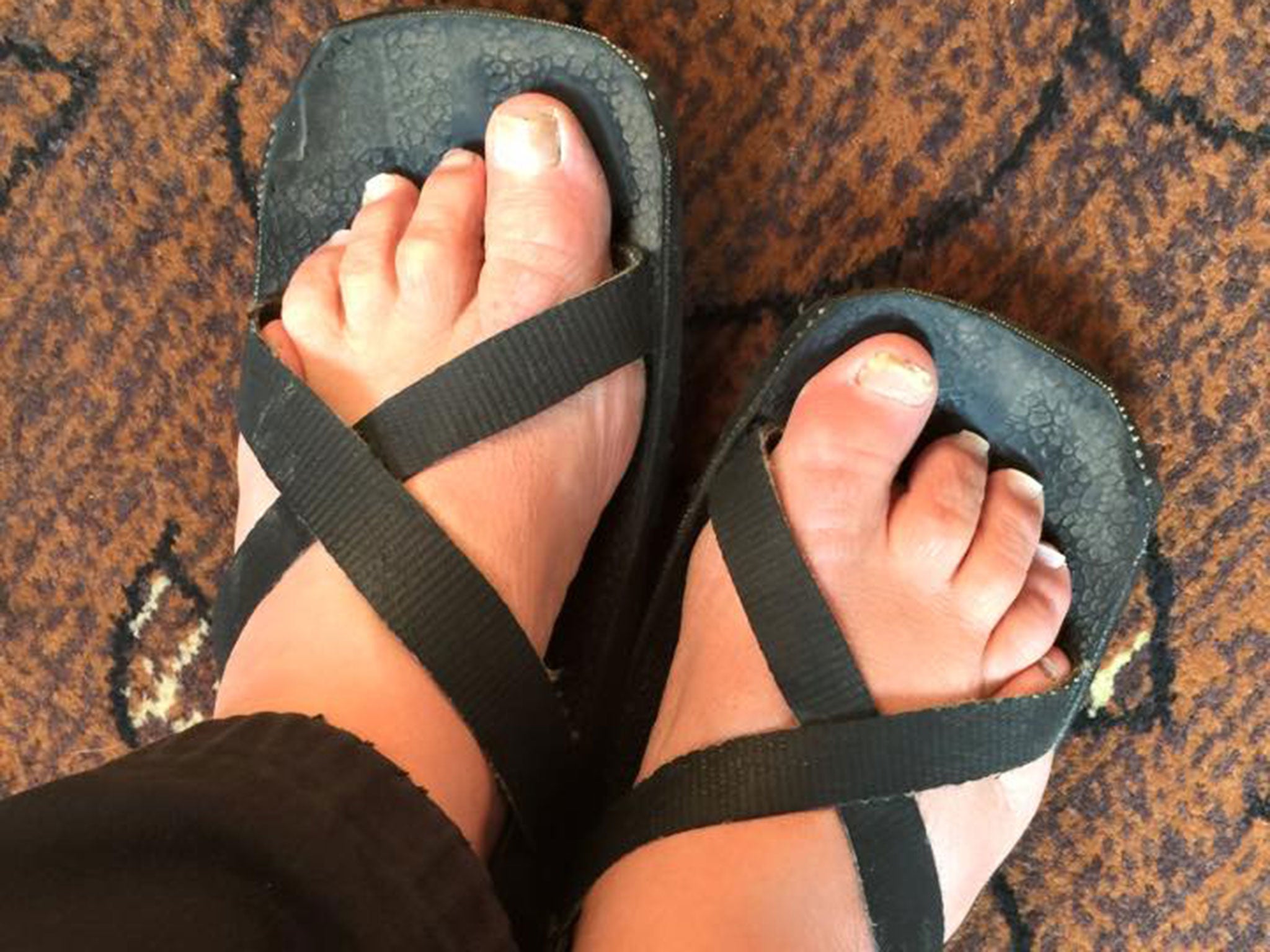 Sandals worn by Andrew Dotchin (Facebook/Andrew Dotchin)