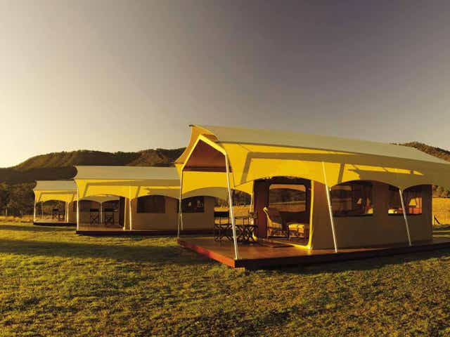 Under canvas: no peg-hammering
is required at the luxury Spicers
Canopy camp
