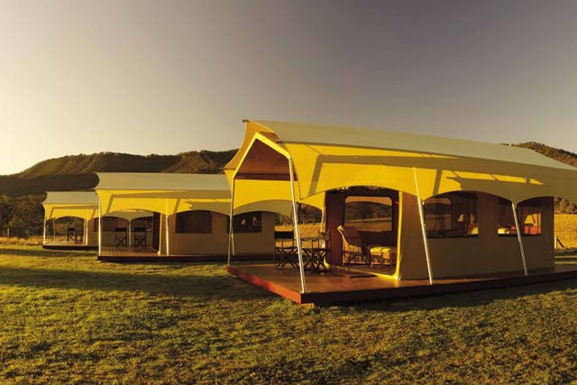 Under canvas: no peg-hammering
is required at the luxury Spicers
Canopy camp