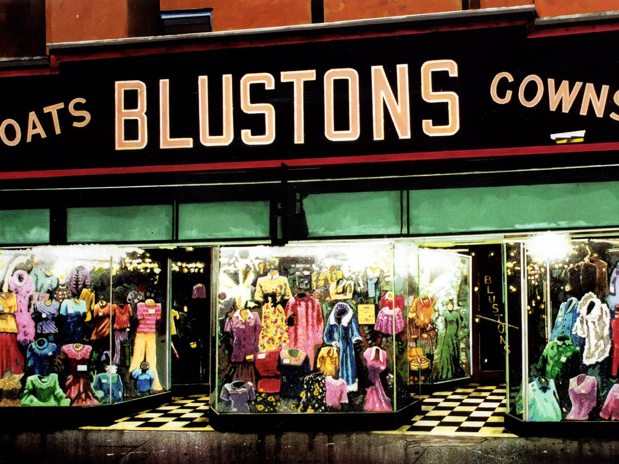 Blustons in its heyday, as painted by Stuart Free