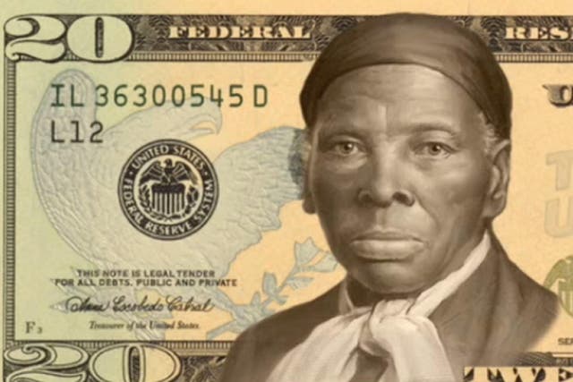 A mockup of Harriet Tubman on the $20 bill