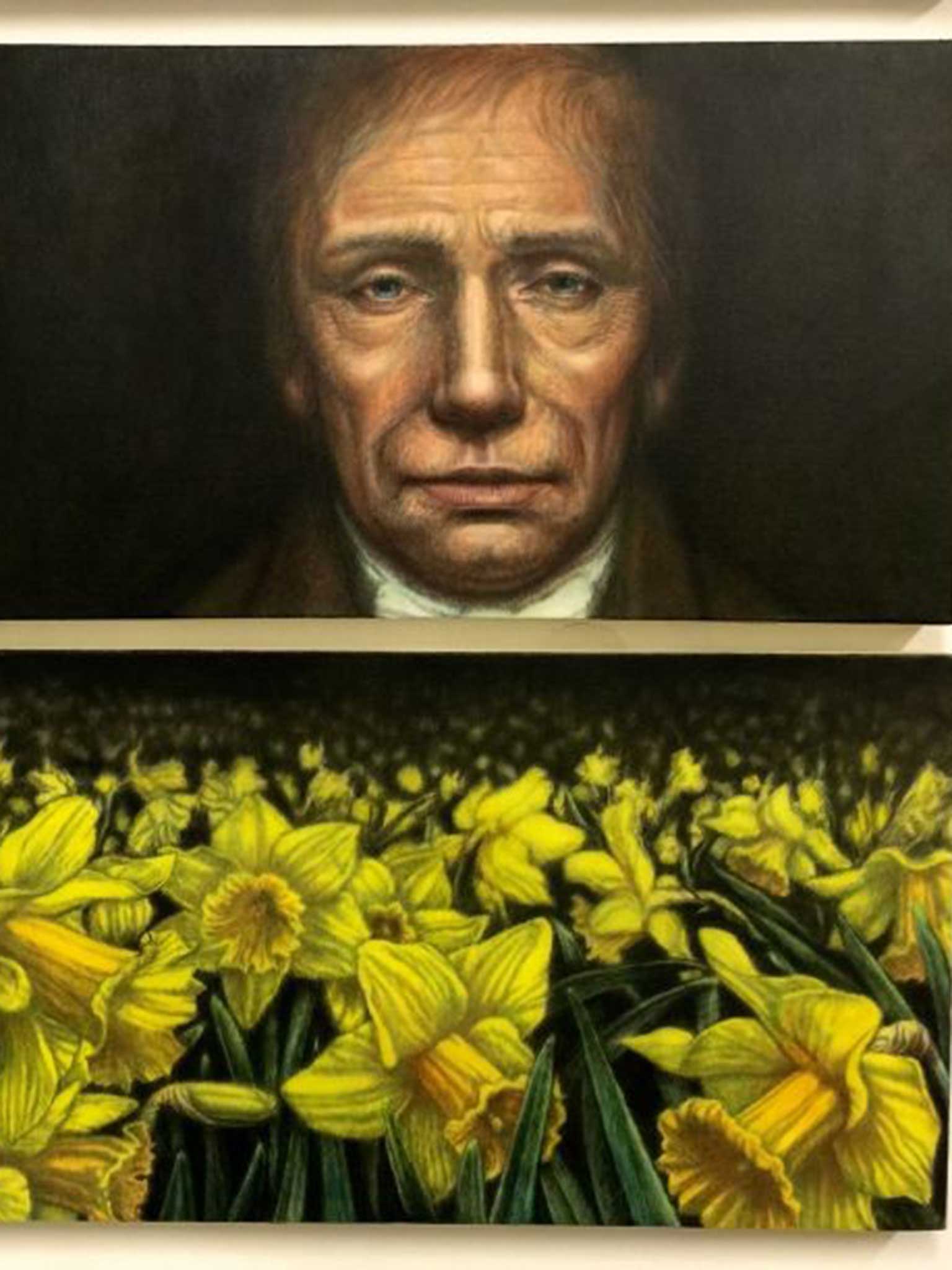 This portrait of Wordsworth by the Japanese artist Hideyuki Sobue is based on a mask of the poet’s face made in June 1815, the year that his most famous work, ‘Daffodils’, was published