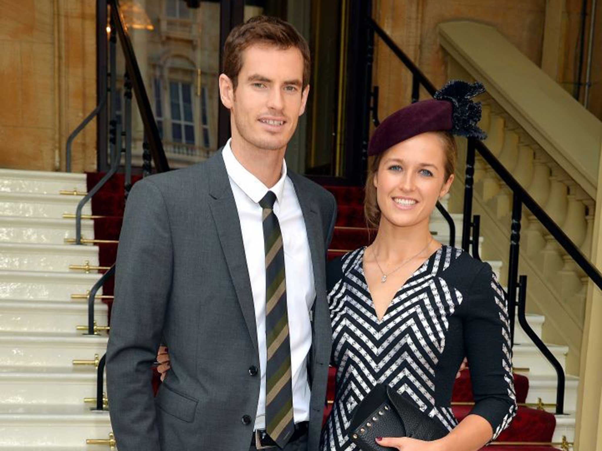 Murray and his bride-to-be Kim Sears, pictured at Buckingham Palace, have opted for a private ceremony