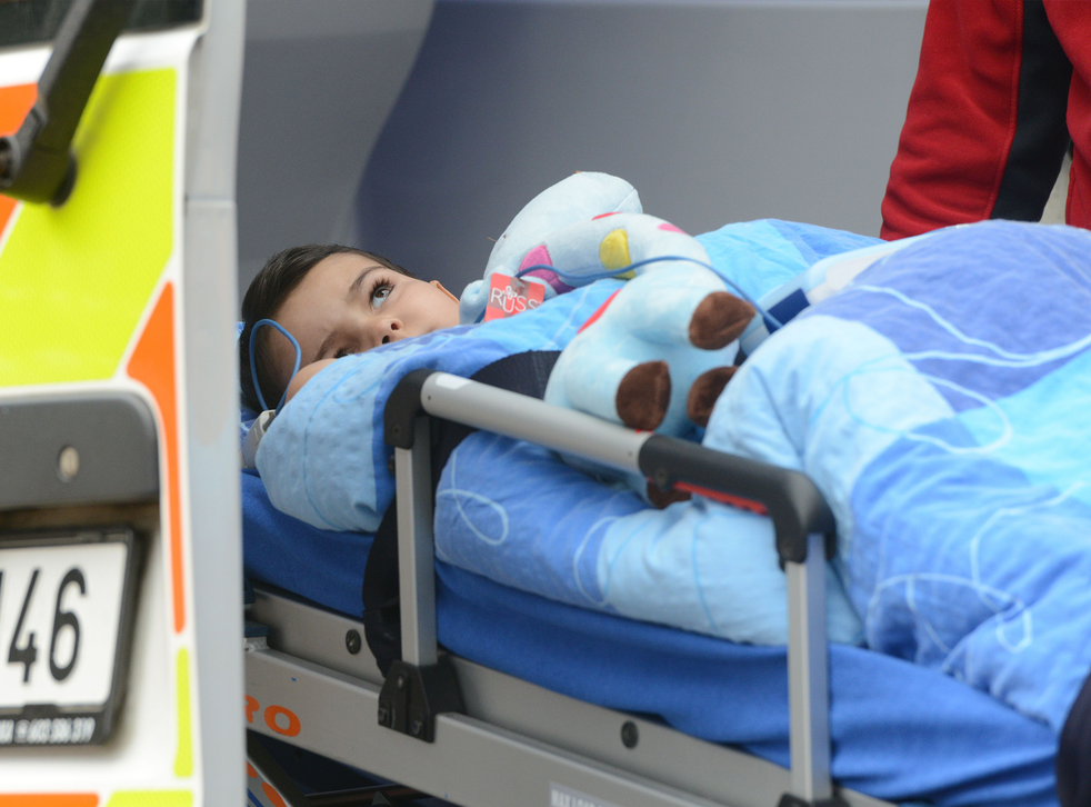 Ashya King arriving at the Proton Therapy Centre in Prague in September