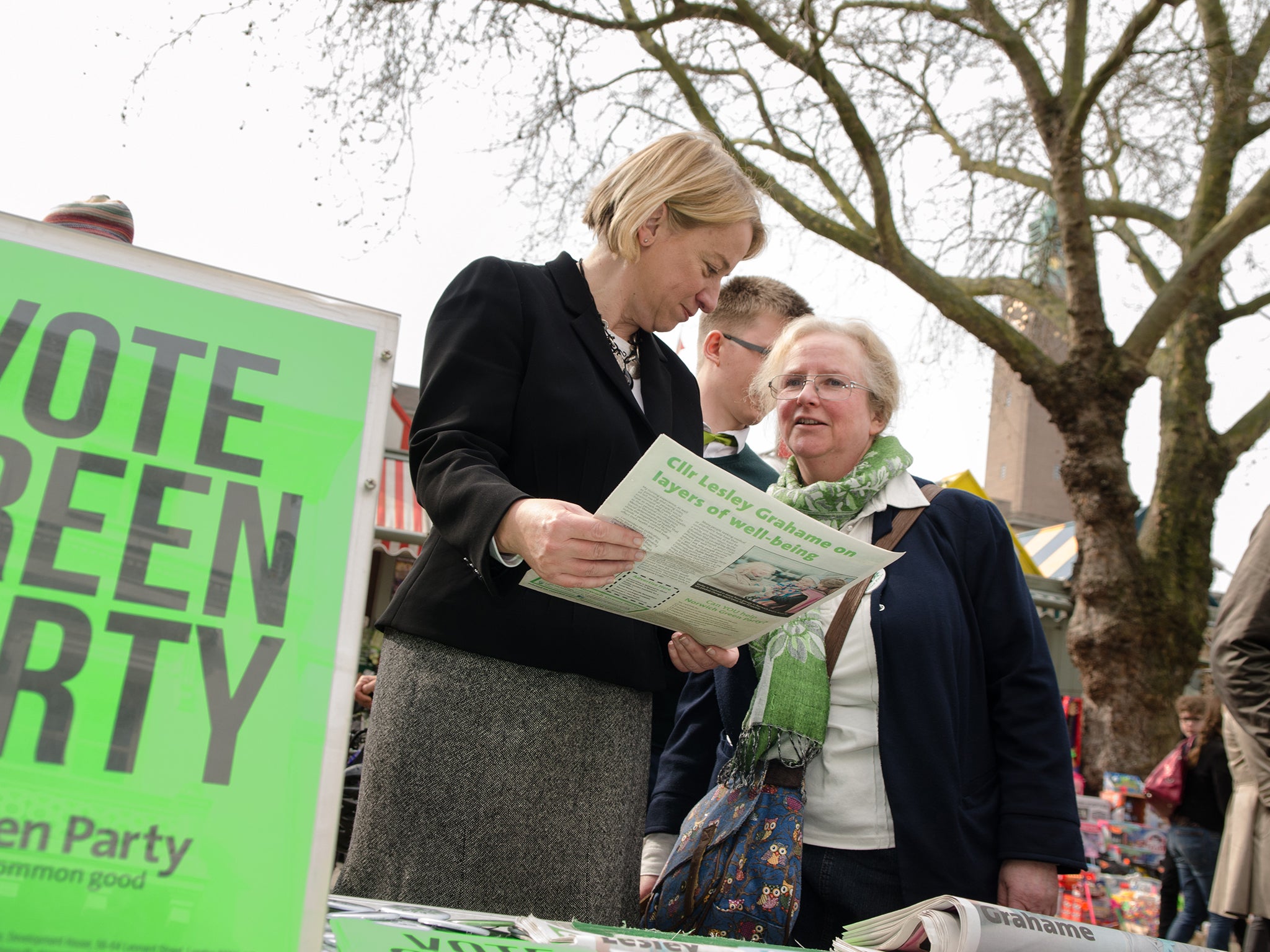 Natalie Bennett in Norwich South, one of 12 target seats for the Green Party