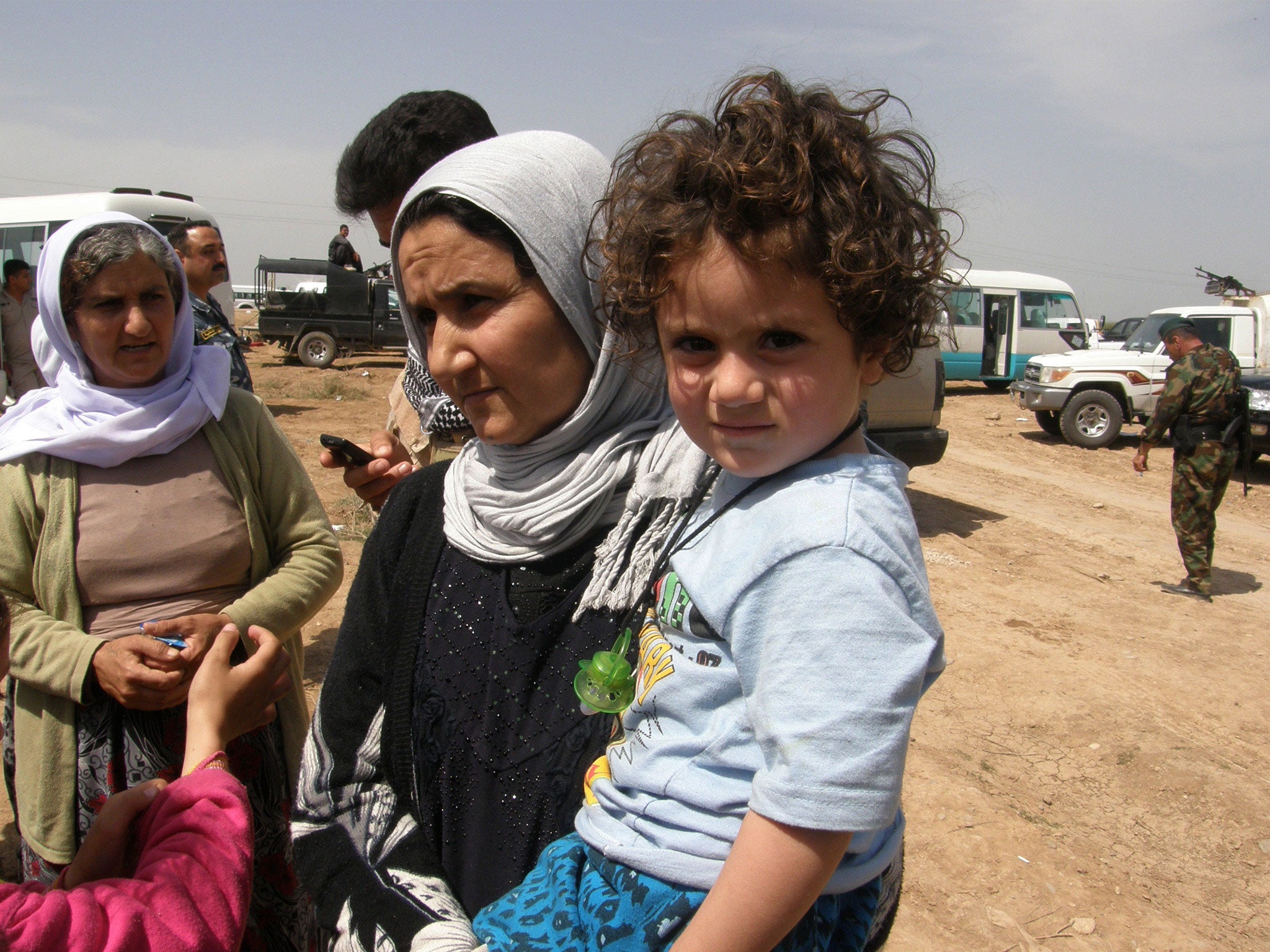 More than 200 abused Yazidis, including 40 children, were freed by Isis militants who had been holding them captive since last summer