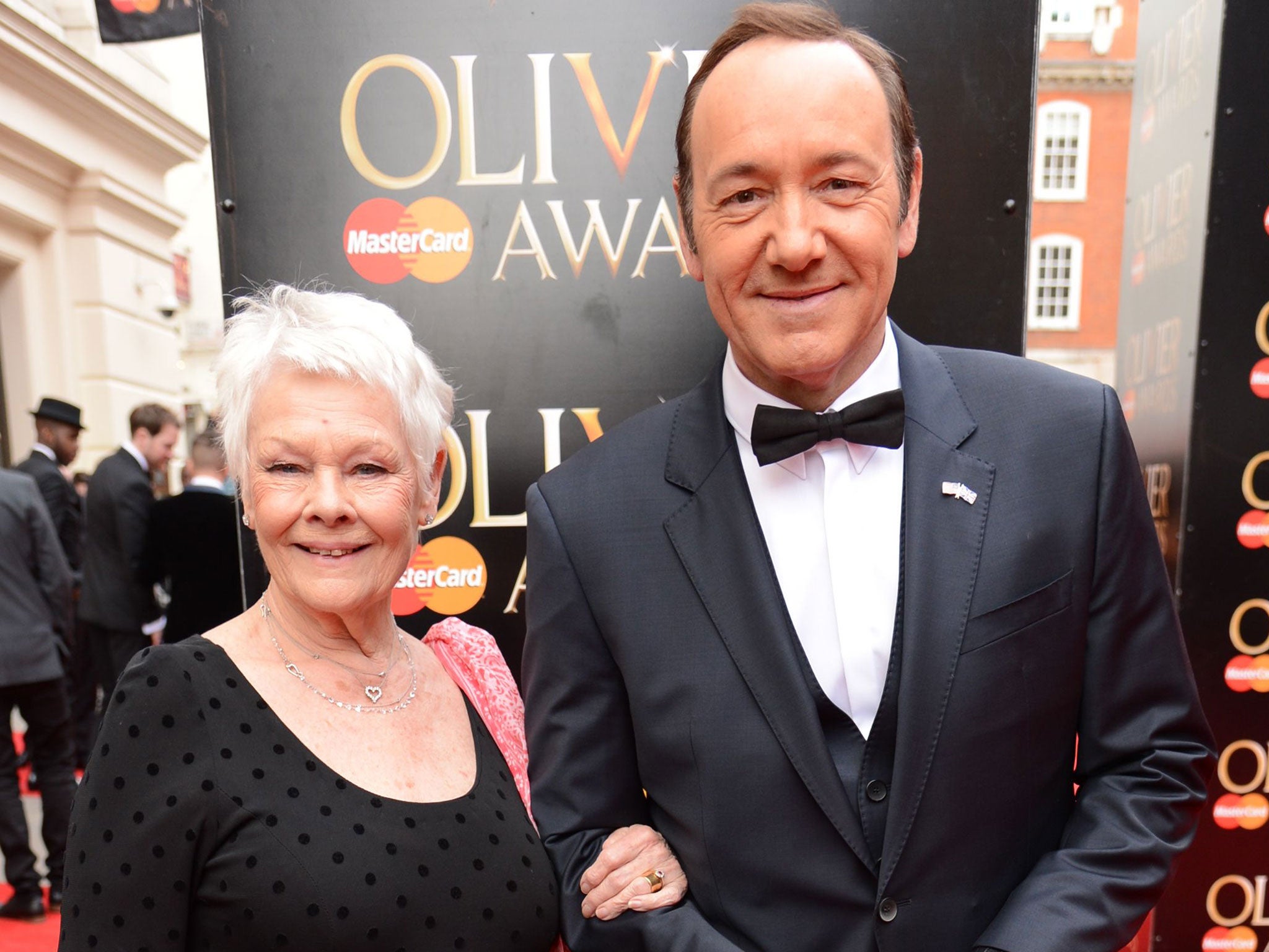 Judi Dench and Kevin Spacey on the Red Carpet for 2015's Olivier Awards