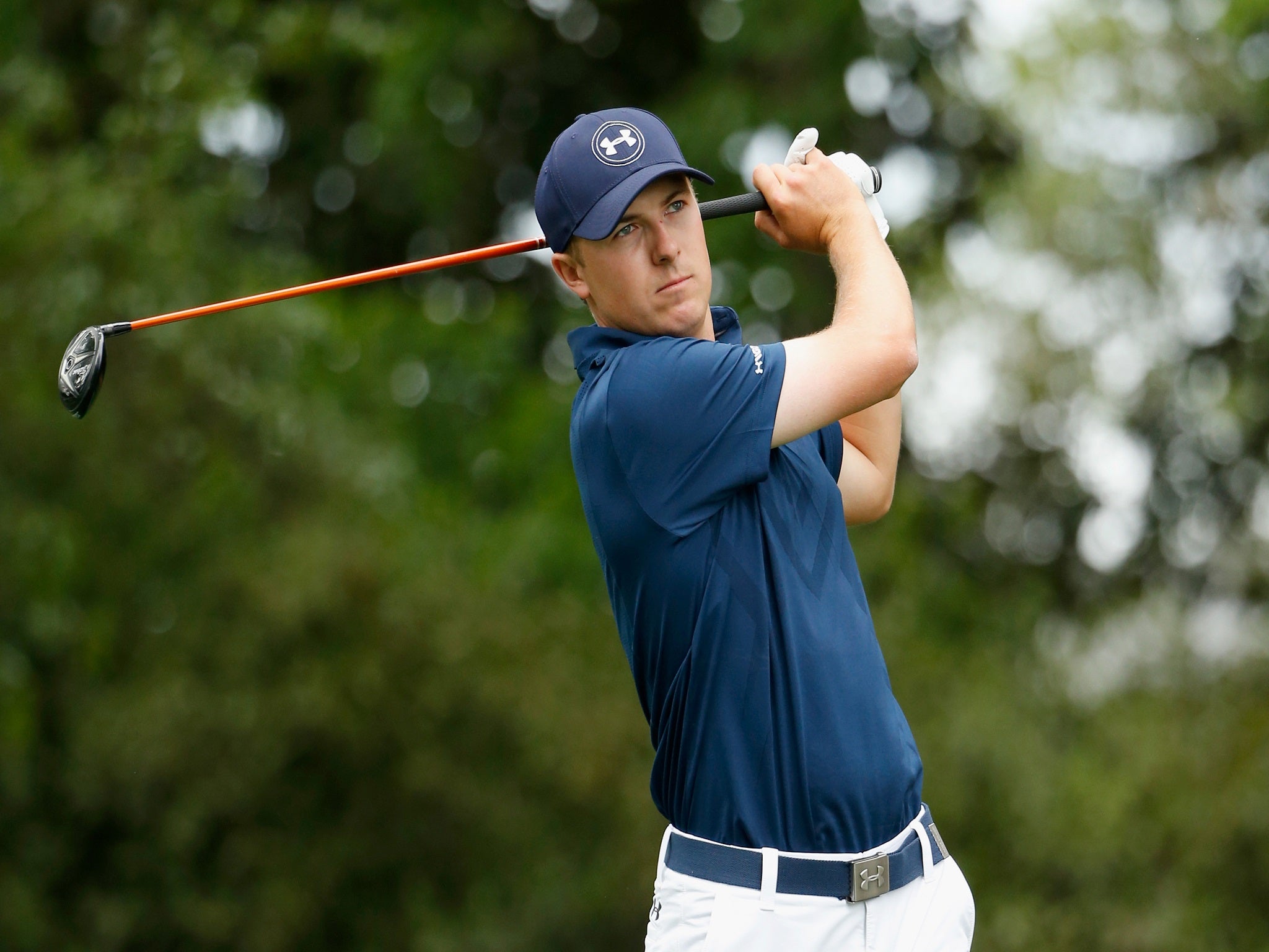 Jordan Spieth looked to maintain his gap to Justin Rose and the rest of the pack