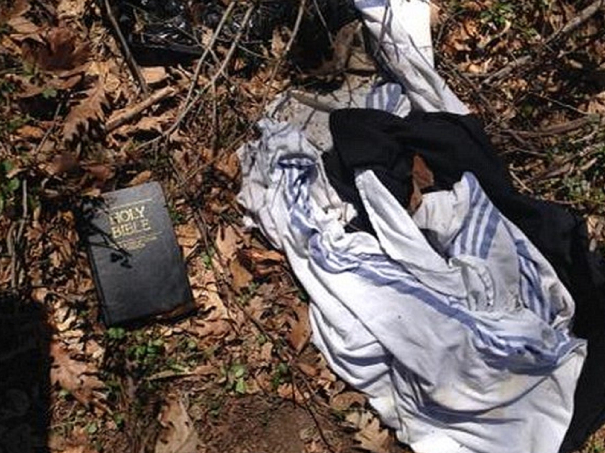 The Bible and blanket that was found next to the 21-year-old allegedly abandoned man
