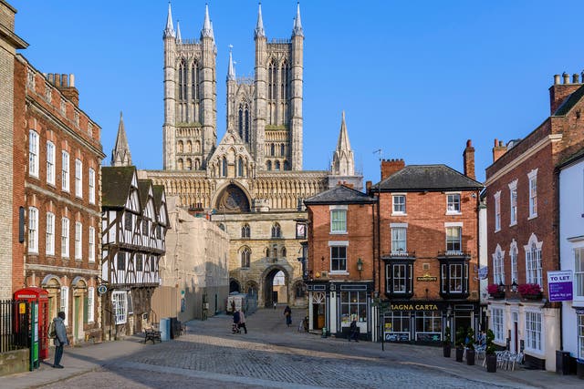 View of the Cathedral from Castle Hill, Lincoln, Lincolnshire (Ian Dagnall / Alamy)