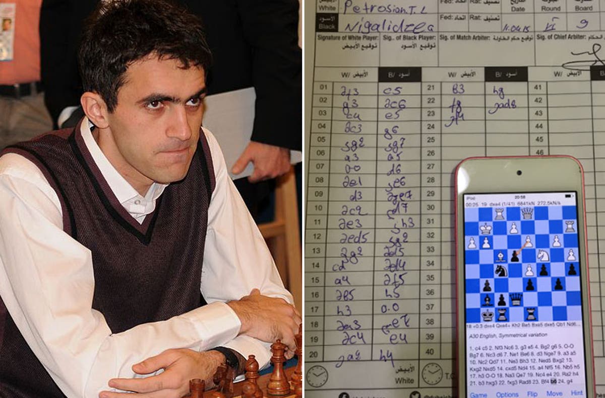 chess Grandmaster Gaioz Nigalidze caught cheating after hiding