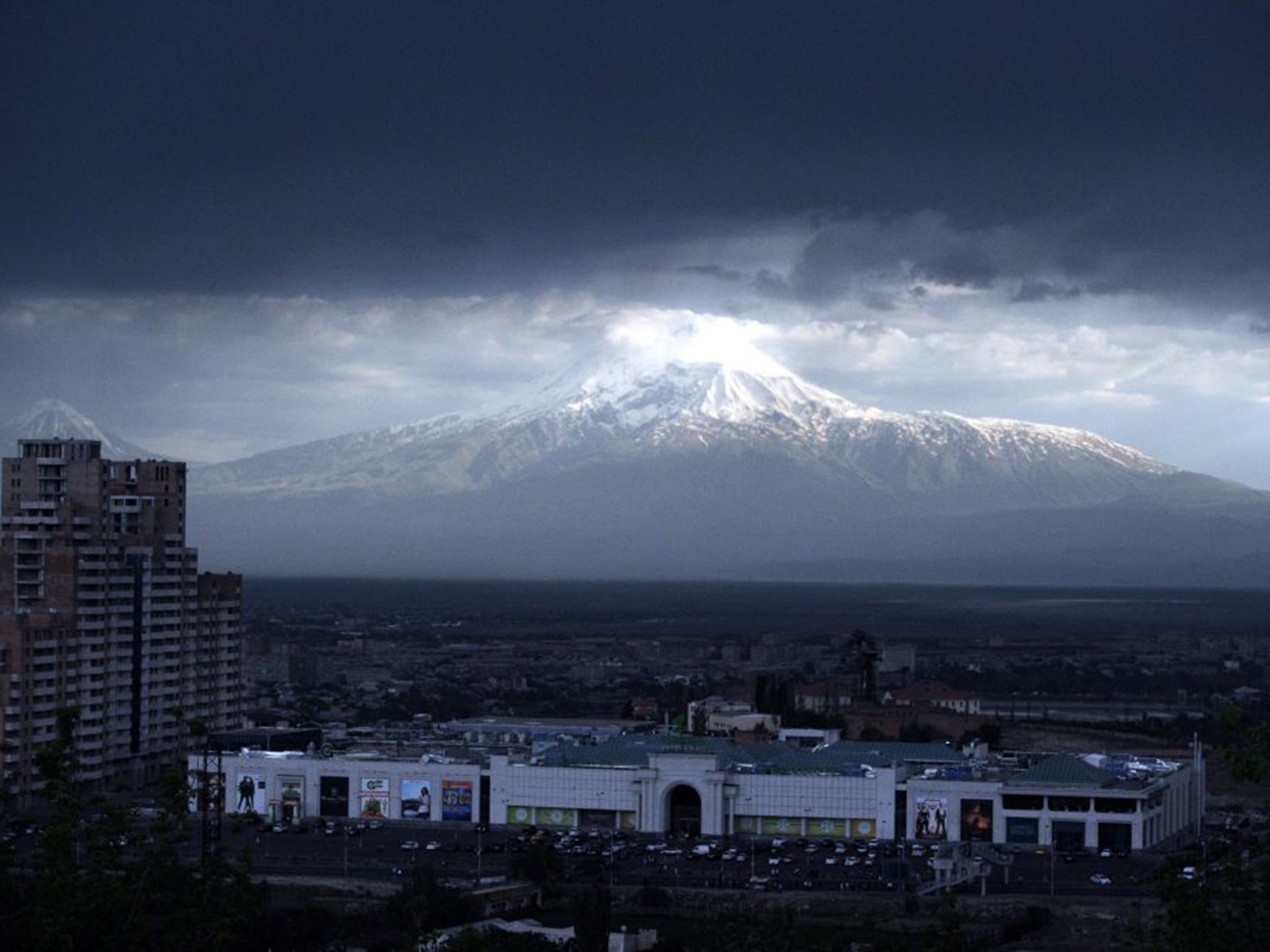 Mount Ararat as seen from the Armenian side – the mountain stands in Turkey but is revered by Armenians