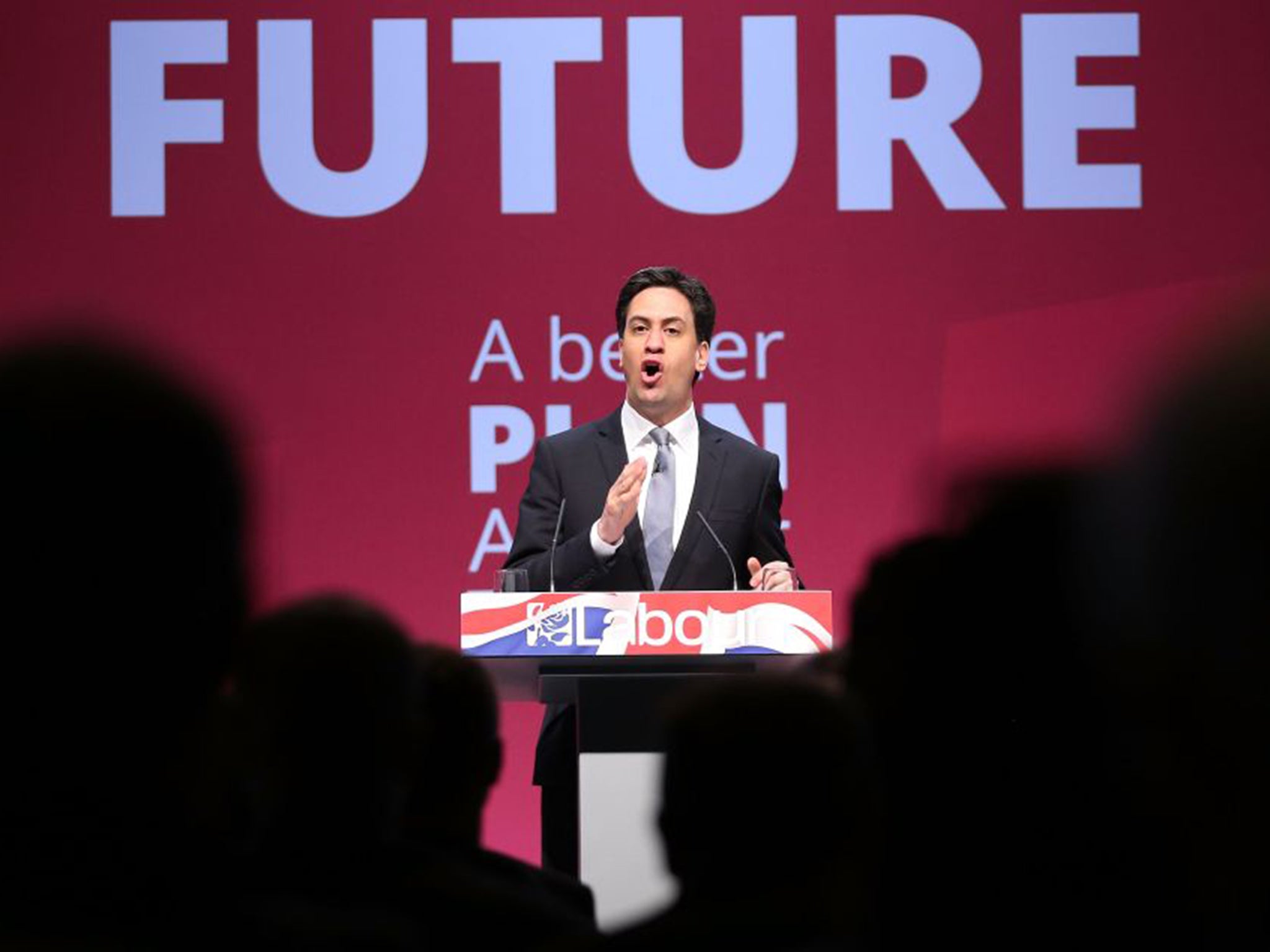 Ed Miliband at the launch of the Labour manifesto in Manchester on Monday