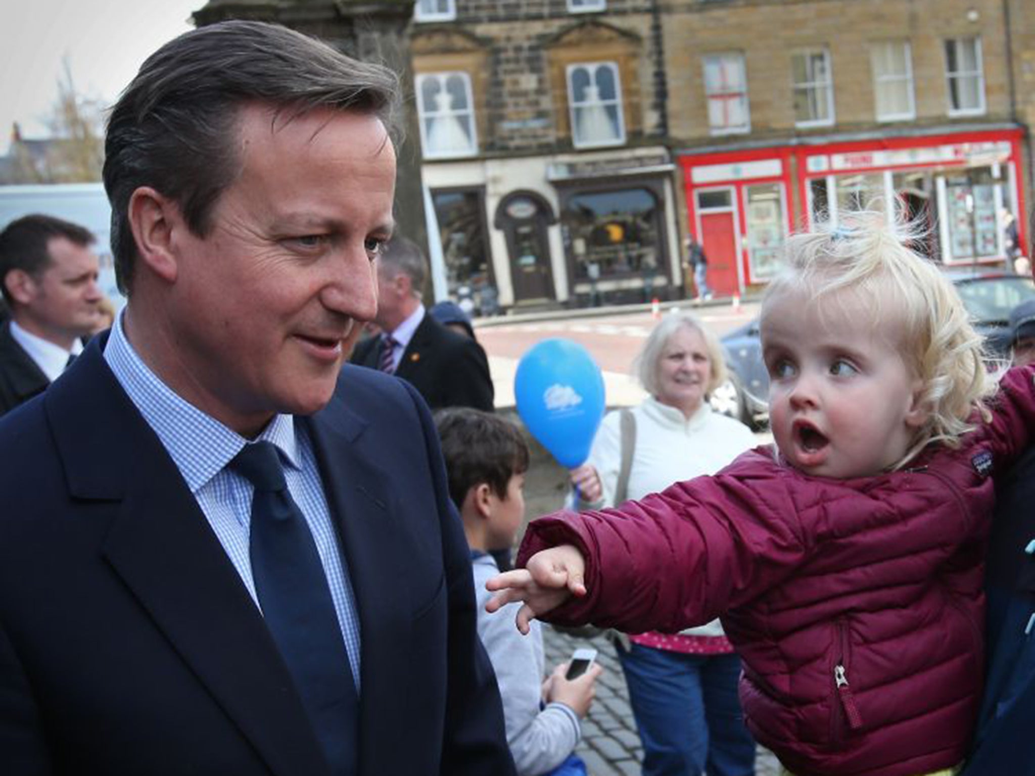 David Cameron in Alnwick, Northumberland, on Monday. He will say the Tories offer the security of a home of one’s own