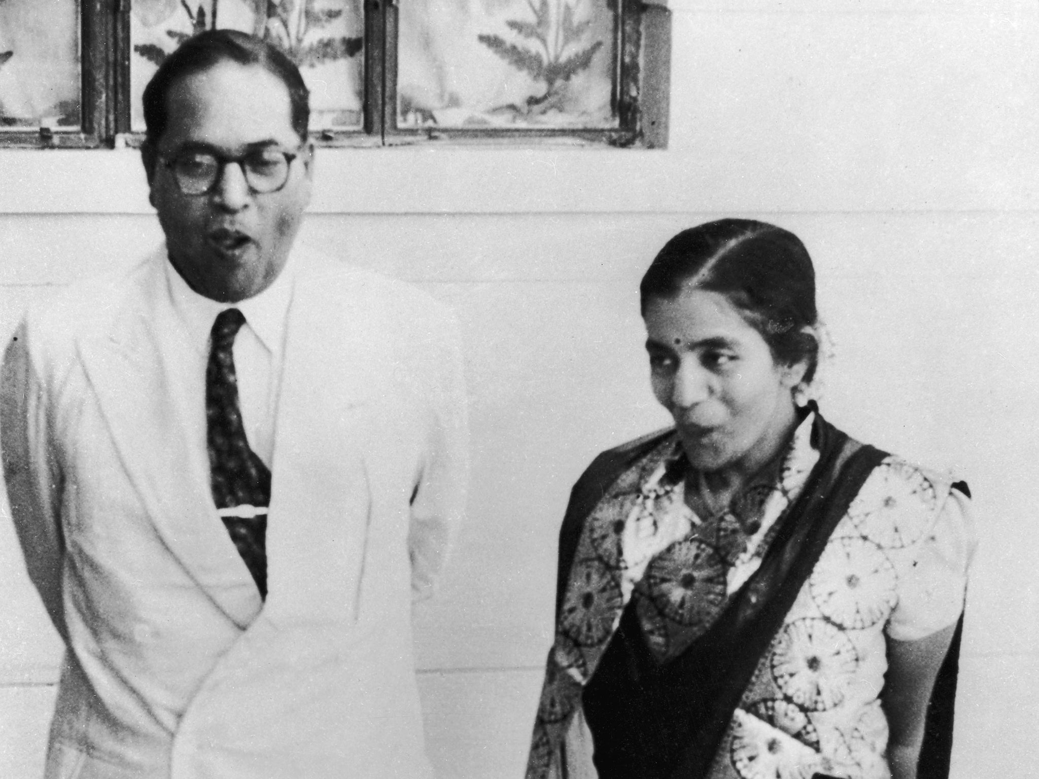 Dr Bhimrao Ramji Ambedkar pictured at his marriage to Dr Sharda Kabir in New Delhi, 1948