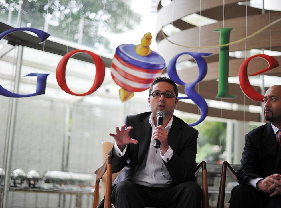 Julian Persaud, Managing Director of Google Southeast Asia, speaks at a press conference along with Malaysia's deputy trade and industry minister Mukhriz Mahathir (R) in Kuala Lumpur on January 26, 2011
