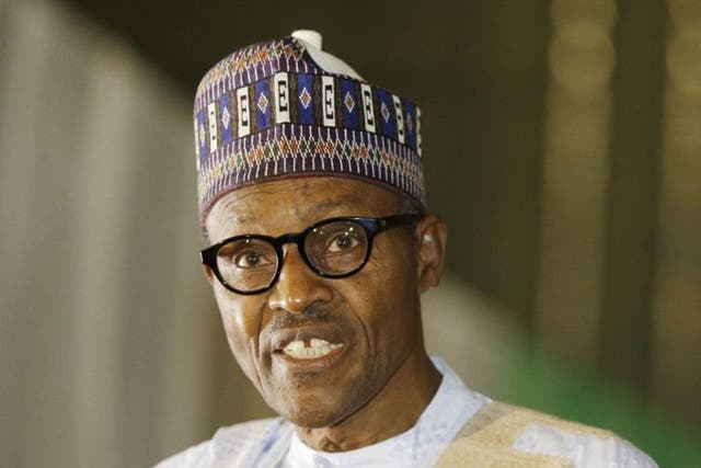 <p>Nigerian president Muhammadu Buhari</p>