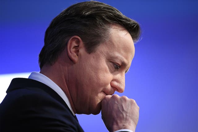 David Cameron at the launch of the Conservative Party manifesto, in Swindon