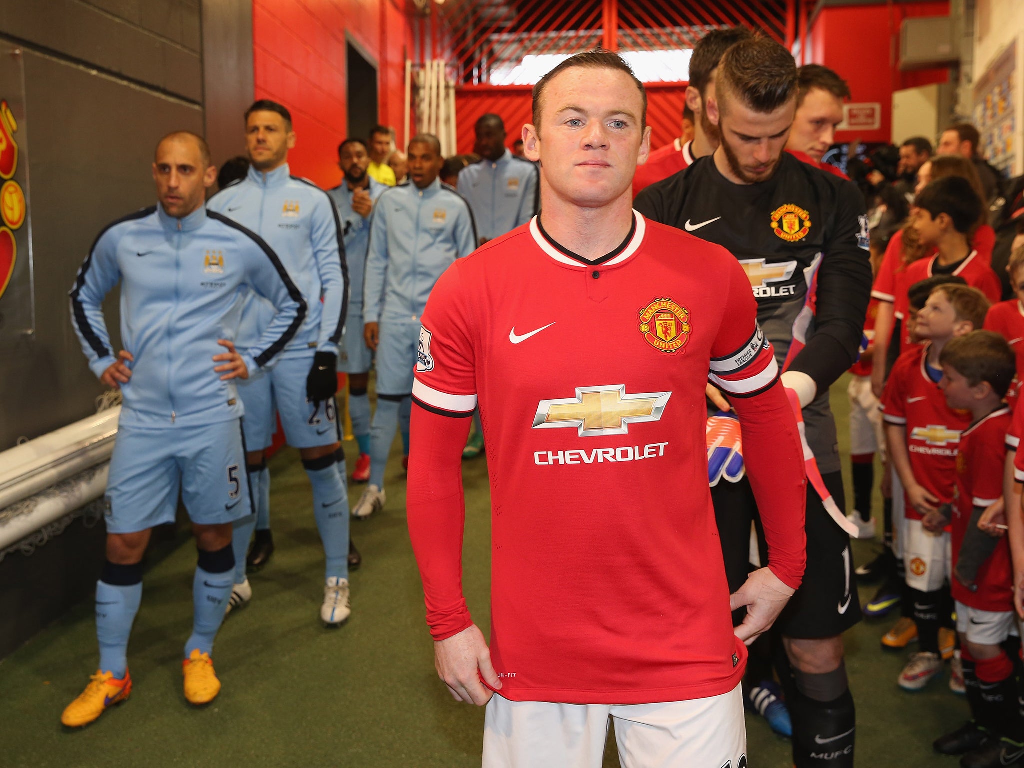Manchester United captain Wayne Rooney ahead of the match with Manchester City