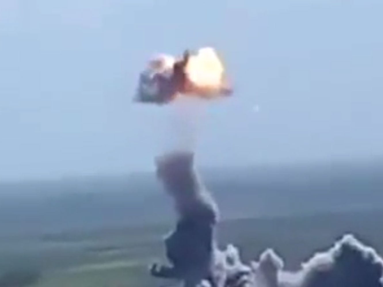 The moment the Isis suicide bomber's vehicle explodes mid-air