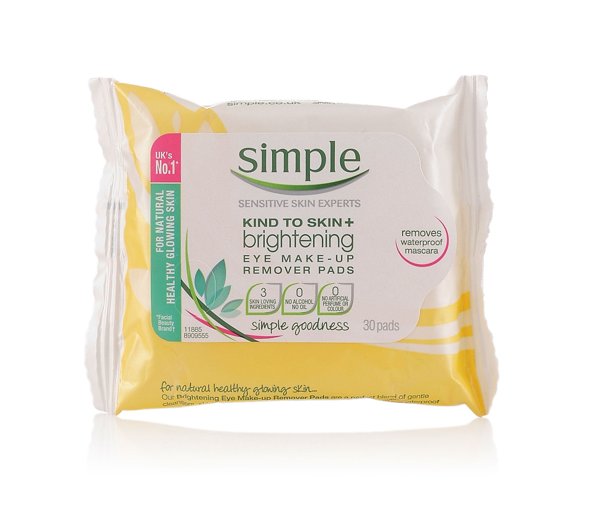Radiance brightening eye make-up remover pads, £3.99, Simple