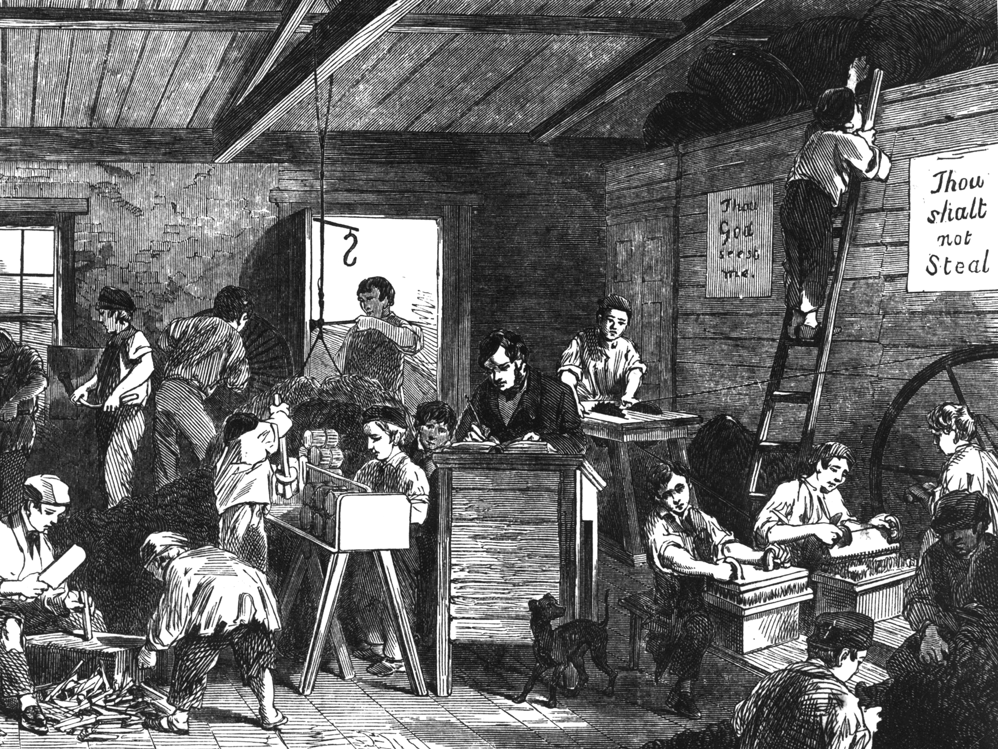 A scene from an industrial school, circa 1846