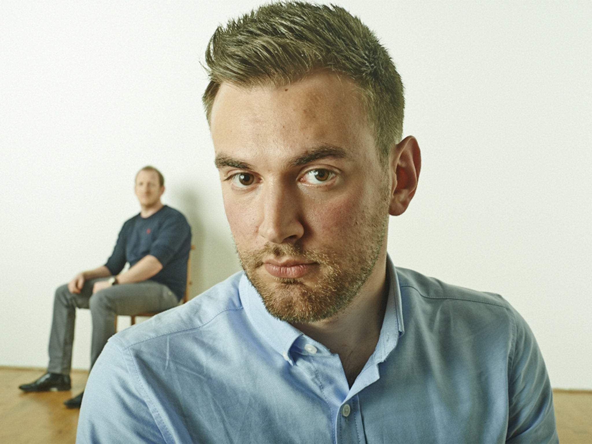 Jonny Benjamin (front) and Neil Laybourn in a scene from Channel 4’s ‘Finding Mike’