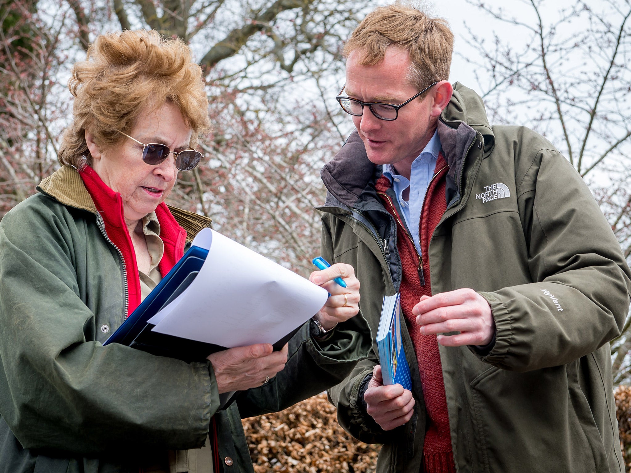 John Lamont with Conservative party helper, Alison Fullerton