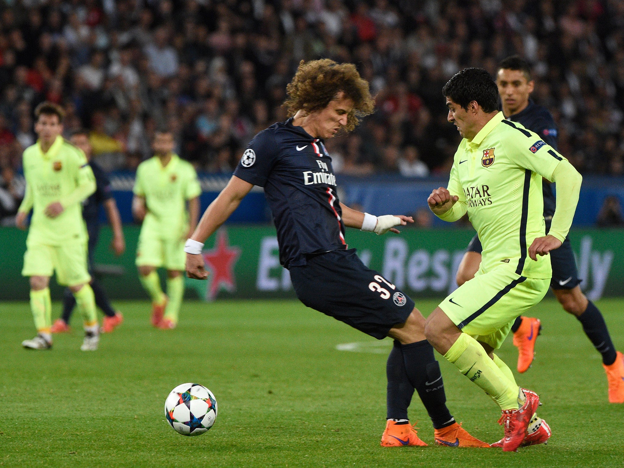 Suarez nutmegged David Luiz twice in the build up to both his goals