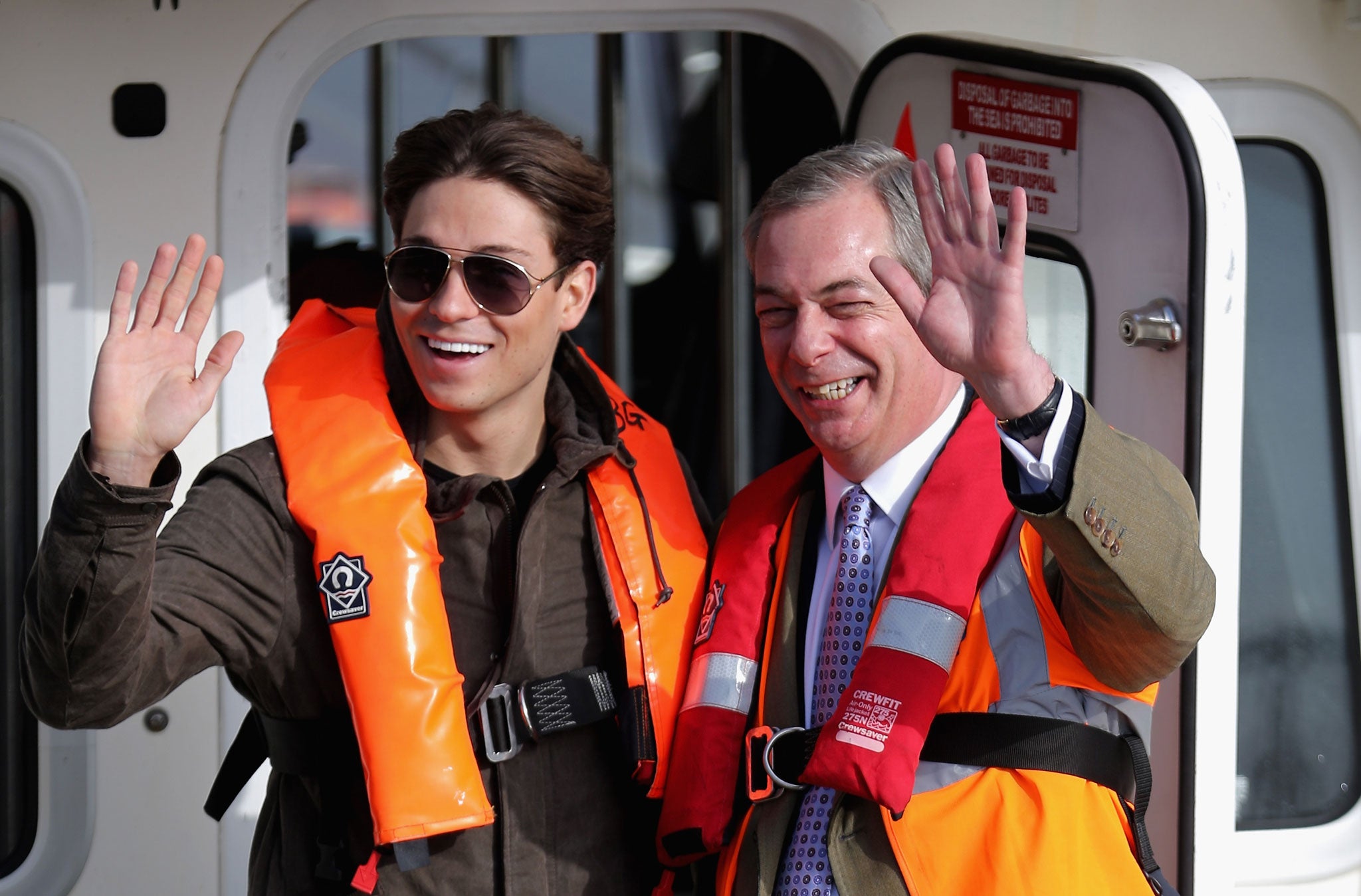 Joey Essex (left) with UKIP leader Nigel Farage