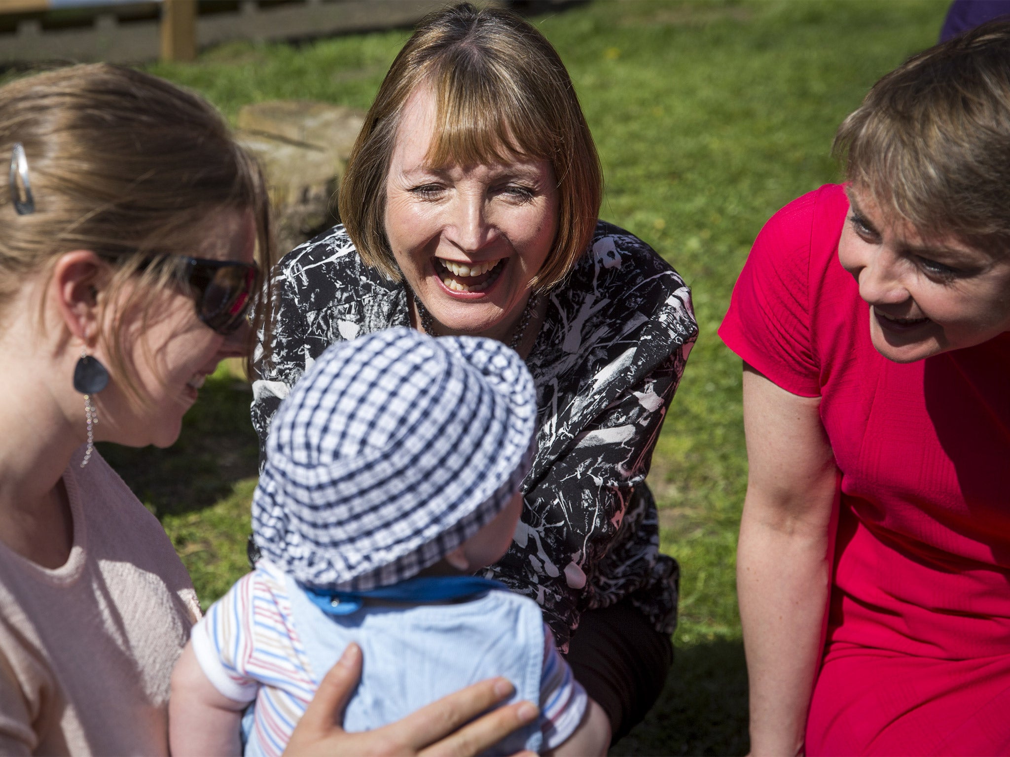 Harriet Harman and Yvette Cooper spoke to parents - and babies - at Stockwell Gardens Nursery, where they launched Labour’s Women’s Manifesto