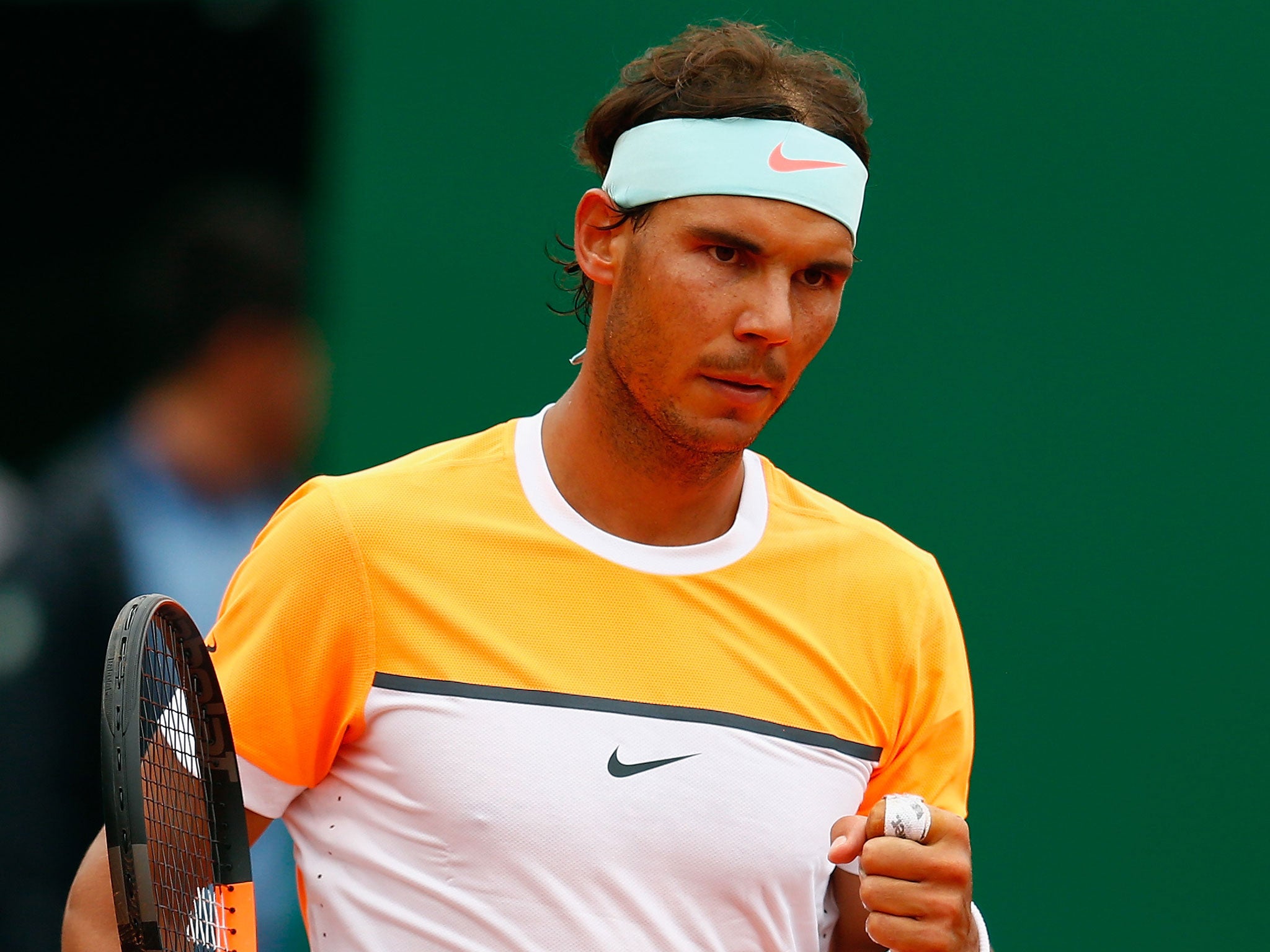 Rafael Nadal celebrates his win in Monte Carlo