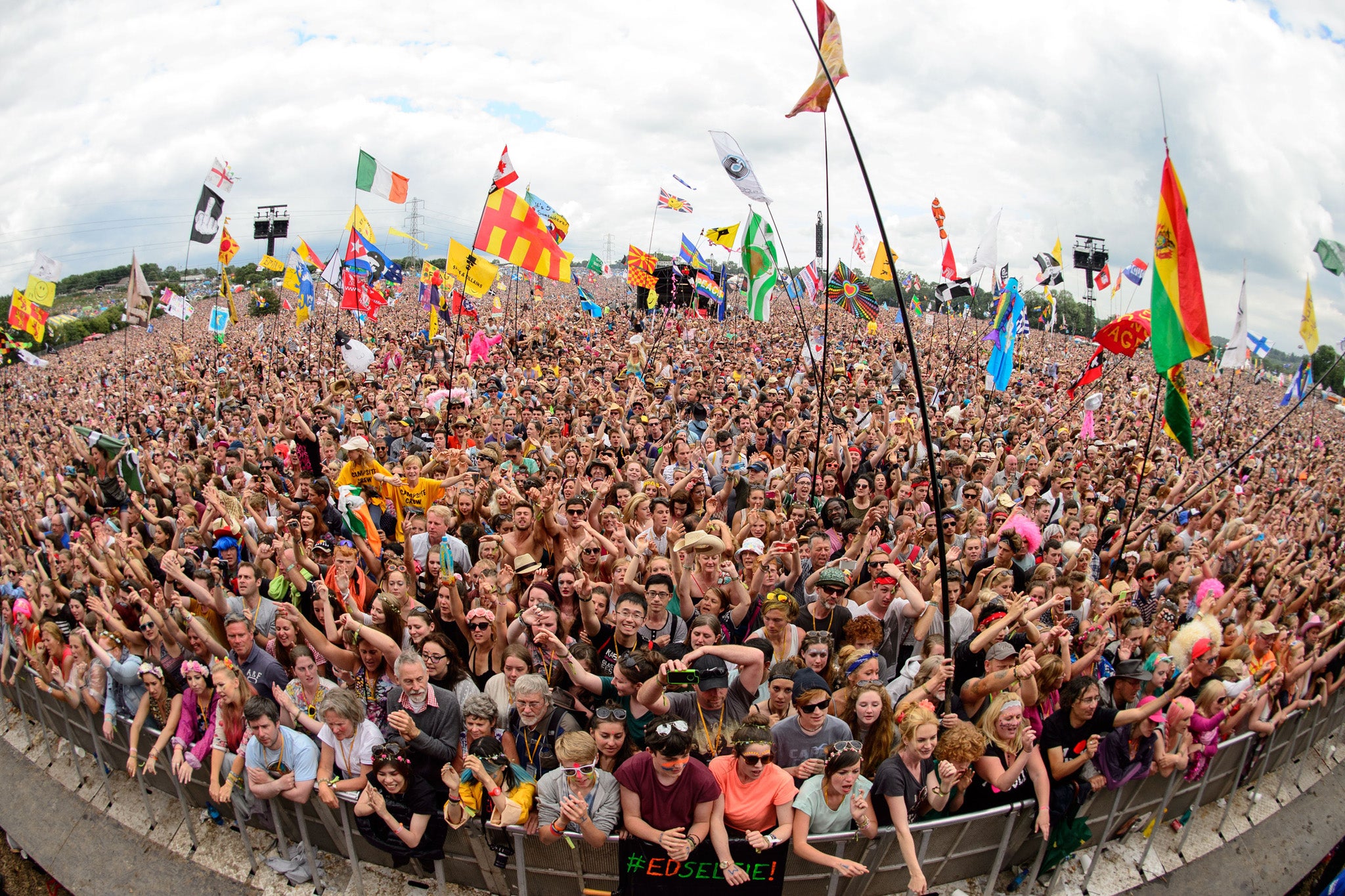 Festival-goers soak up the atmosphere at Glastonbury