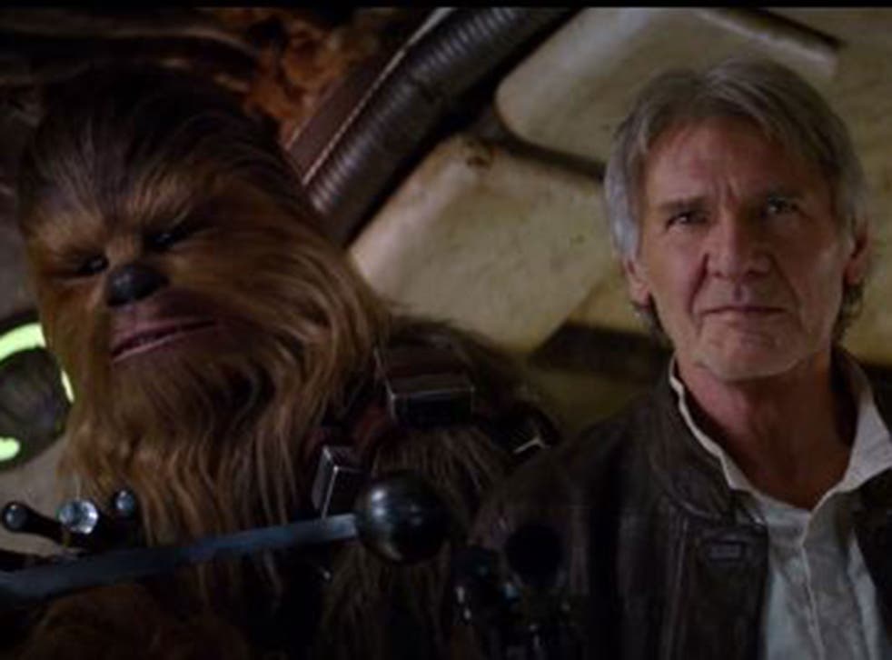 A still from the first trailer of Star Wars: The Force Awakens