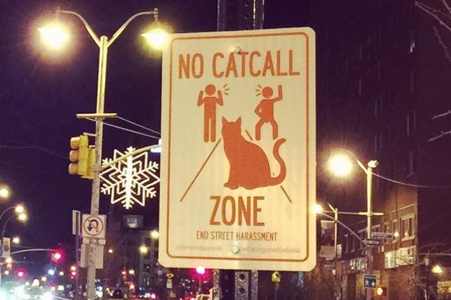 Signs were erected in Brooklyn, New York, in an attempt to tackle catcalling in 2015