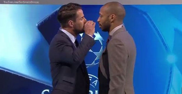 Jamie Redknapp confronts Thierry Henry