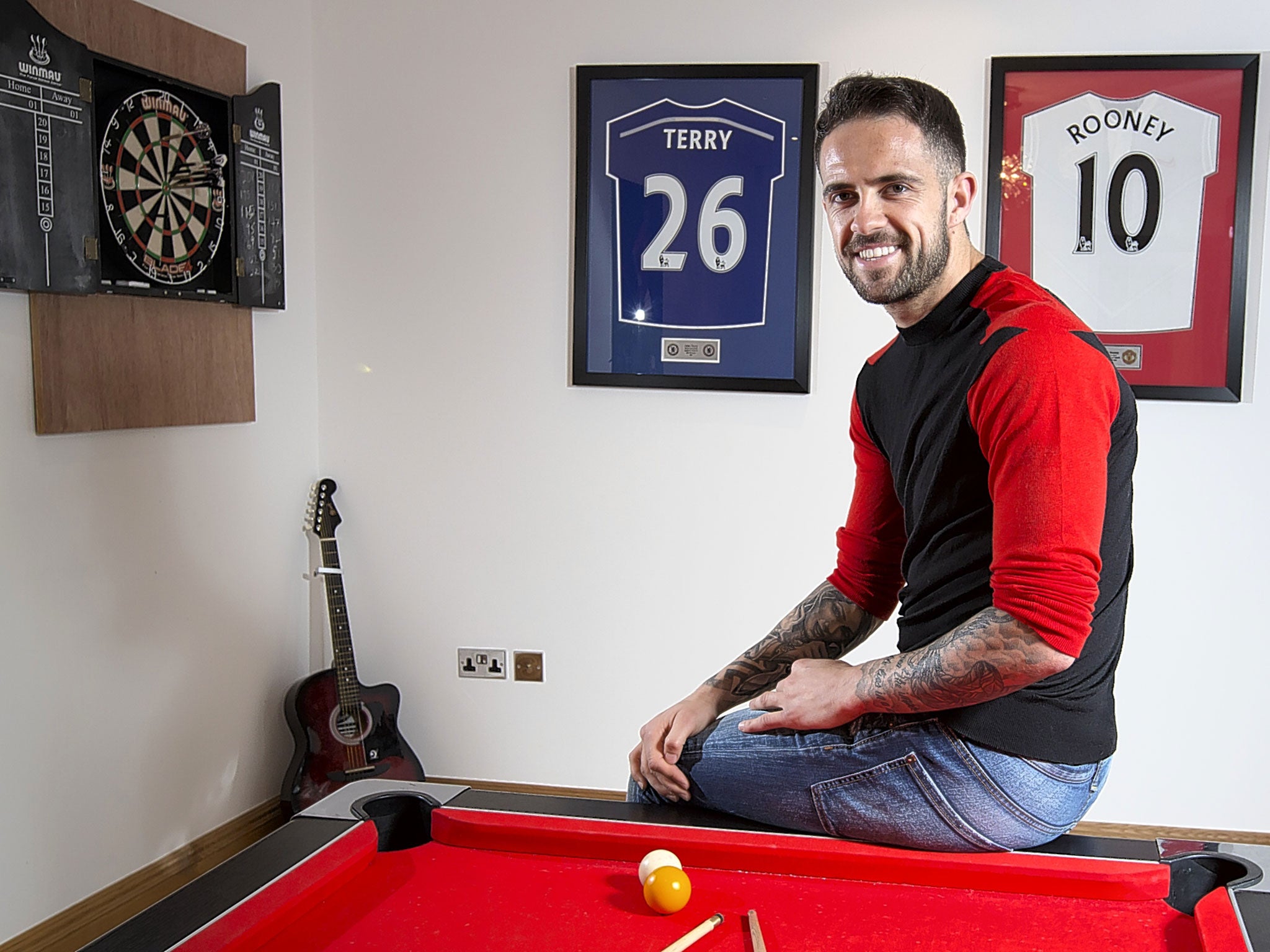Burnley striker Danny Ings at his home in Manchester this week
