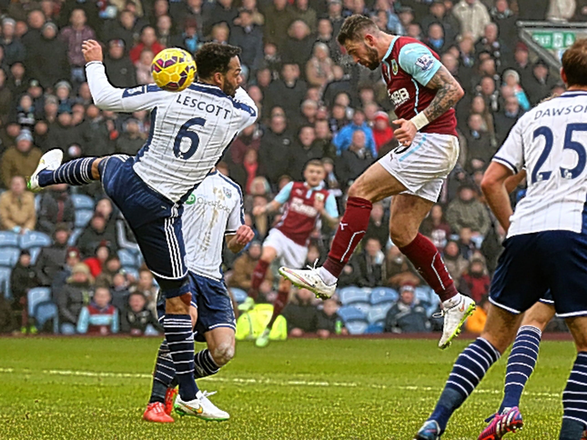 Ings scoring against West Bromwich Albion in February