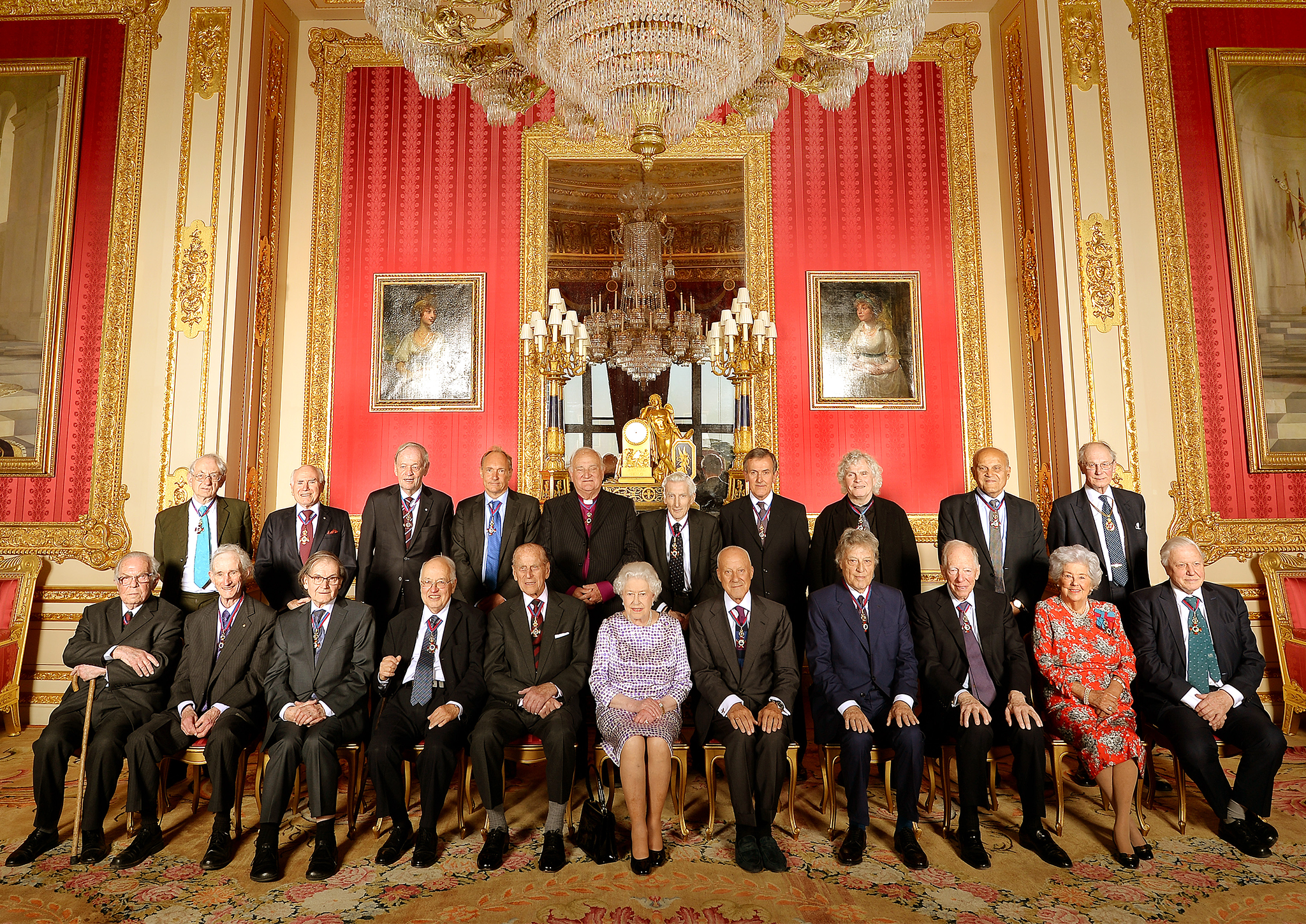Queen Elizabeth II with members of the Order of Merit